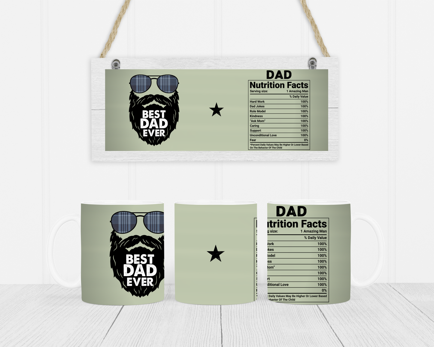 Best Dad Ever Nutrition Facts Mug