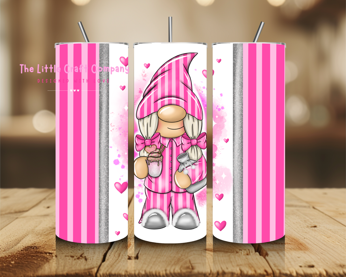 Pink Cosy Christmas Gonk Tumbler