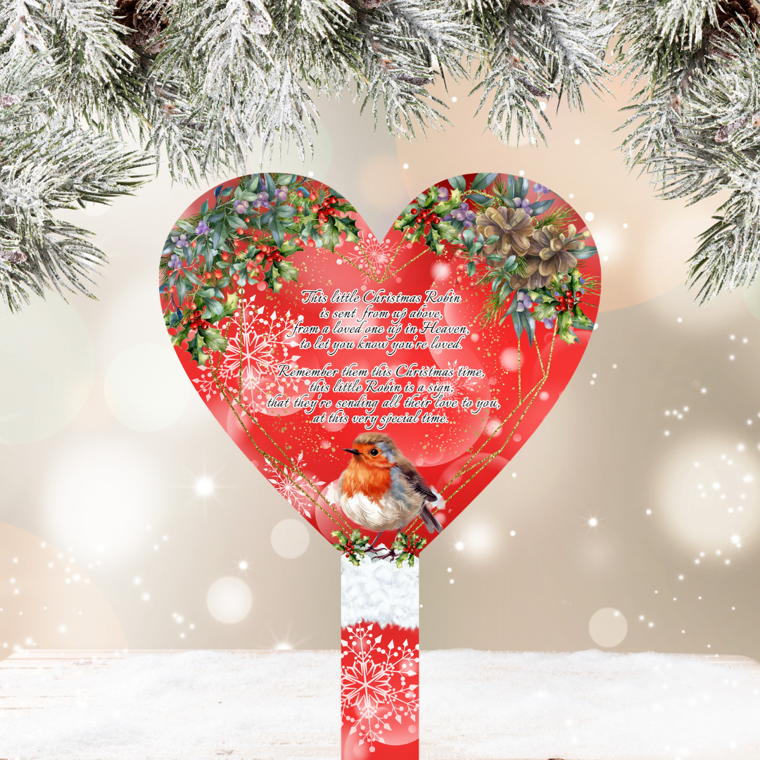 Christmas Robin Memorial Grave Marker