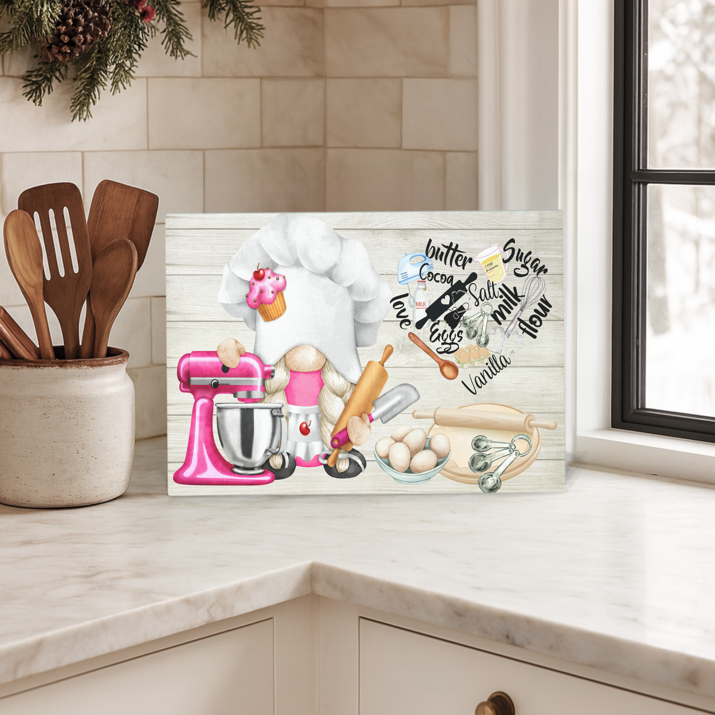 Baking Gonk Glass Chopping Board – A4