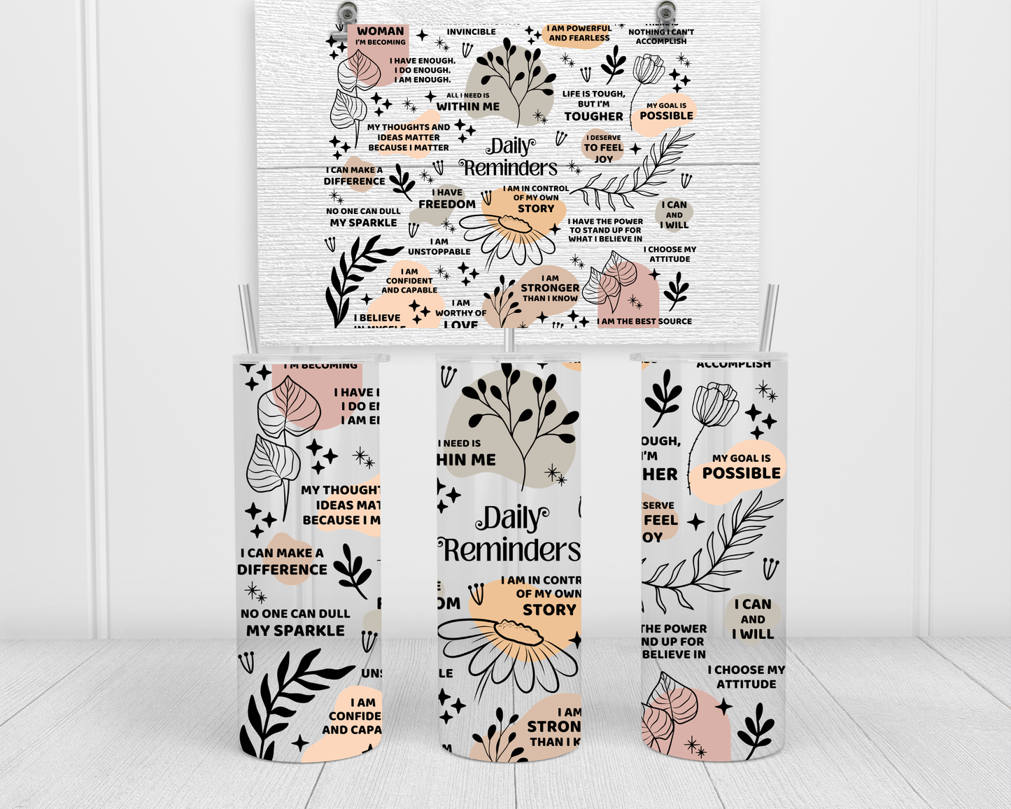 Daily Reminders Skinny Tumbler