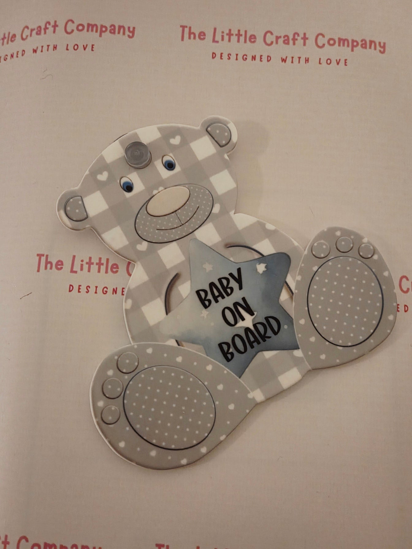 Baby on Board Car Sign - Grey/Blue - SALE ITEM