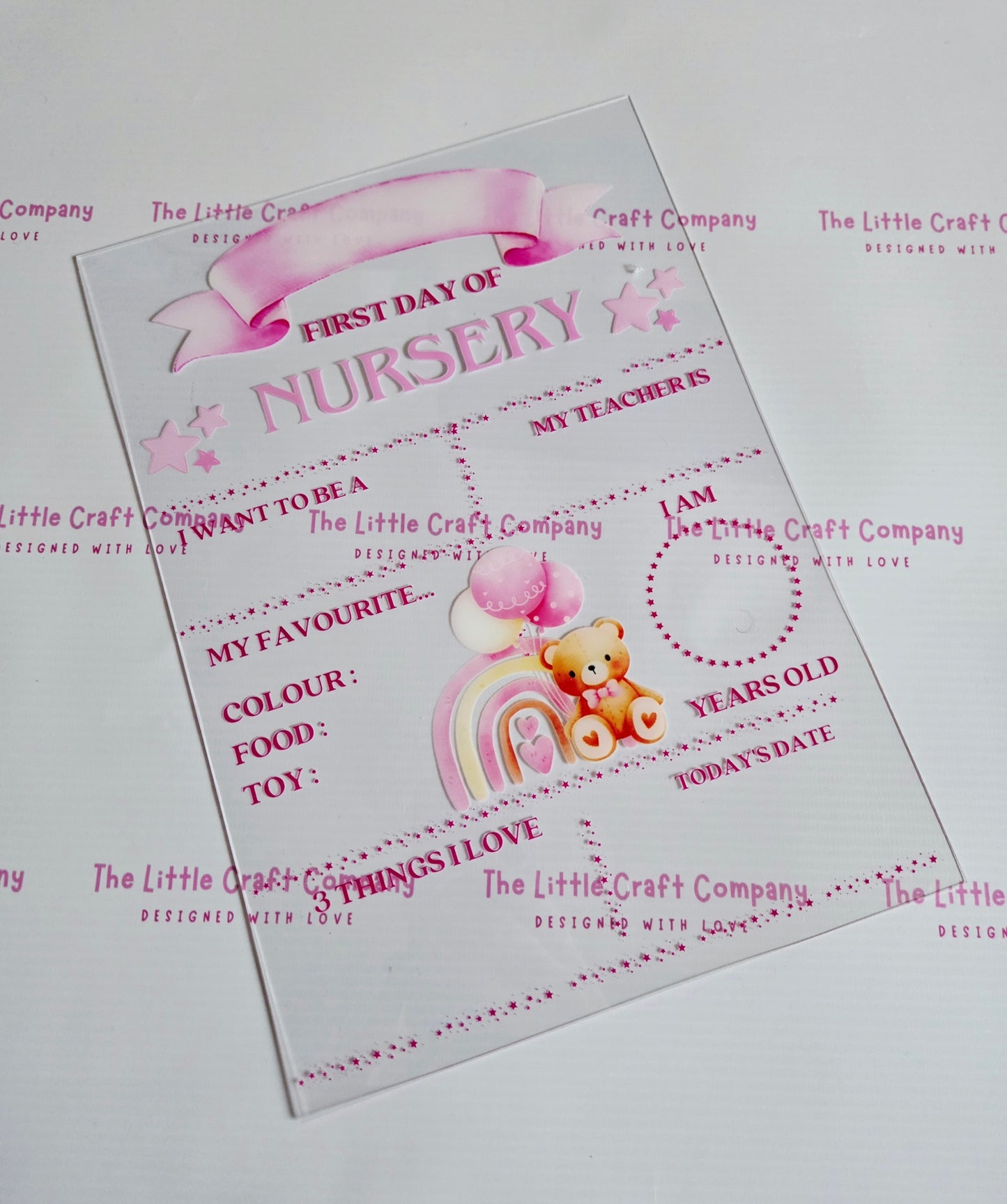 First Day of Nursery Board – Acrylic - SALE ITEM