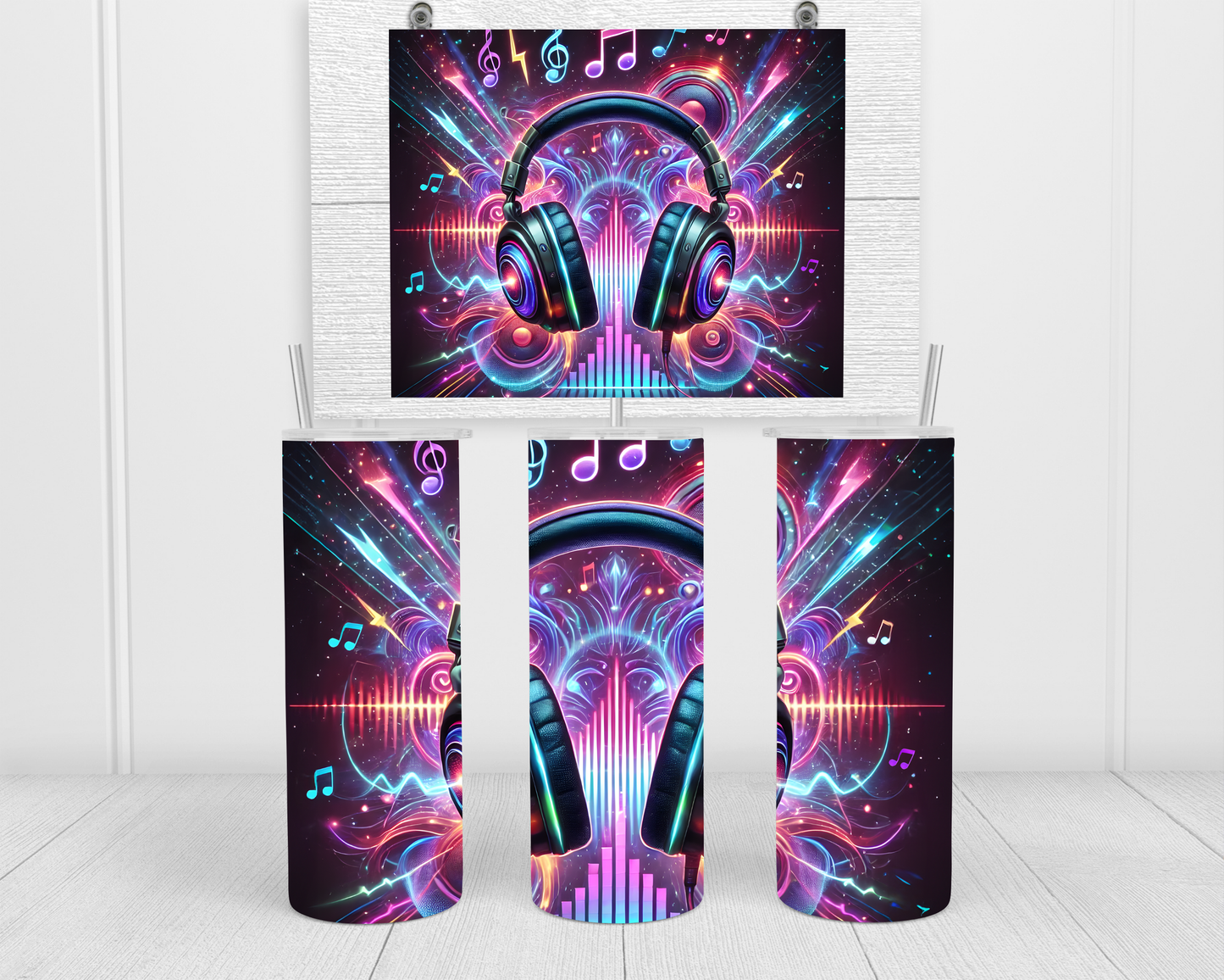 Vibrant Headphones Tumbler