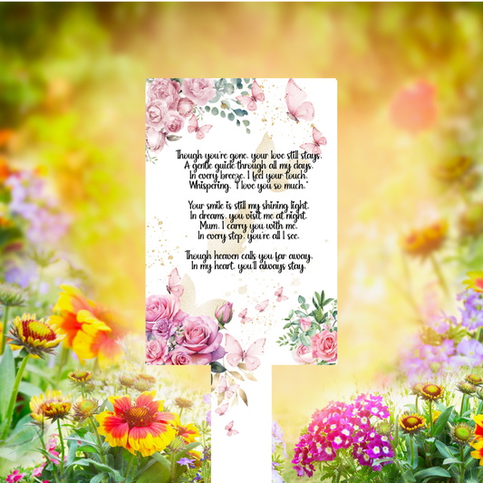 Mum – Pink Floral Memorial Marker