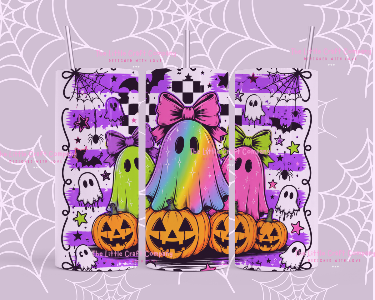 Rainbow Ghost Halloween Tumbler