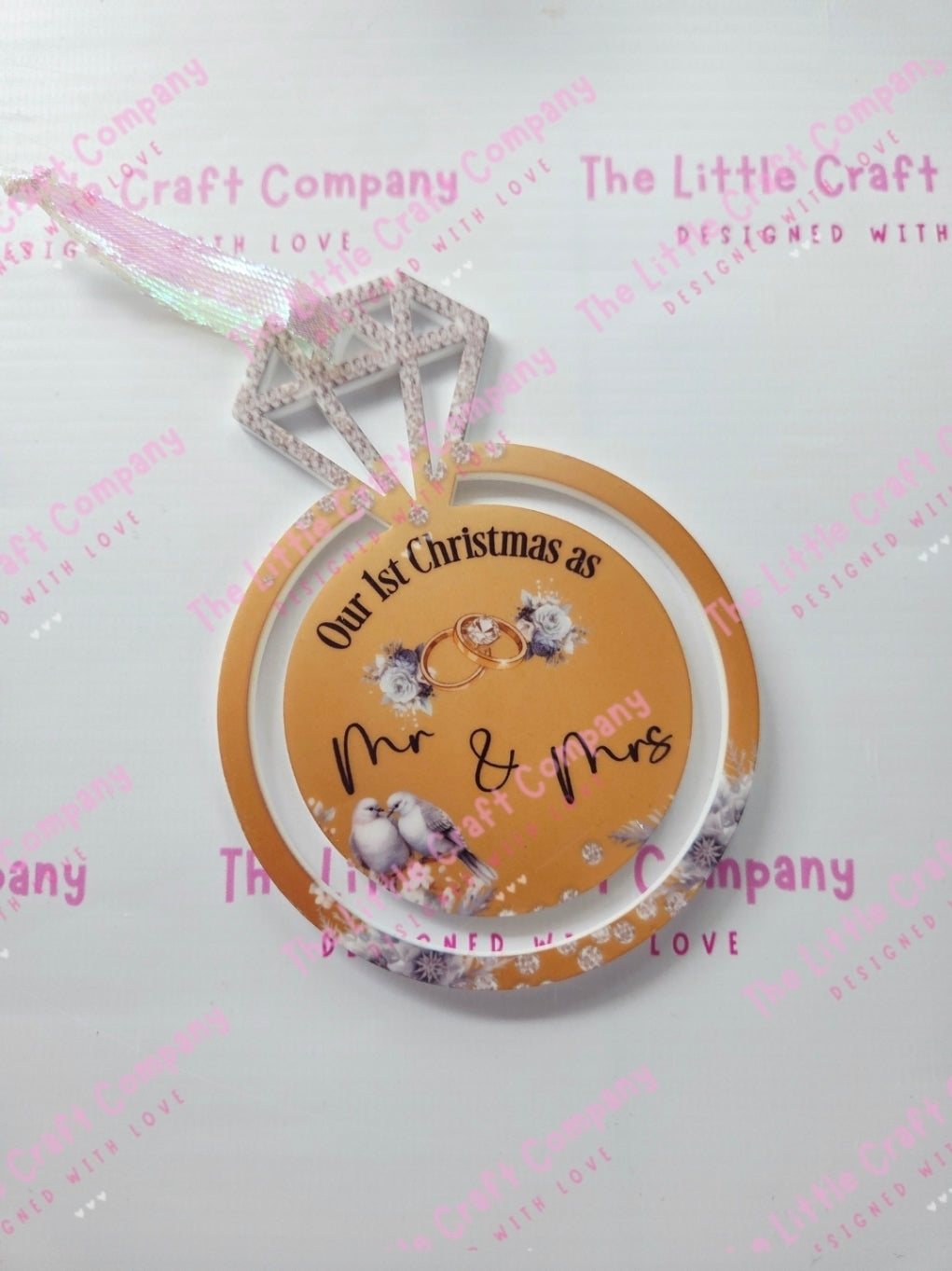 Personalised Our First Christmas Ring Decoration