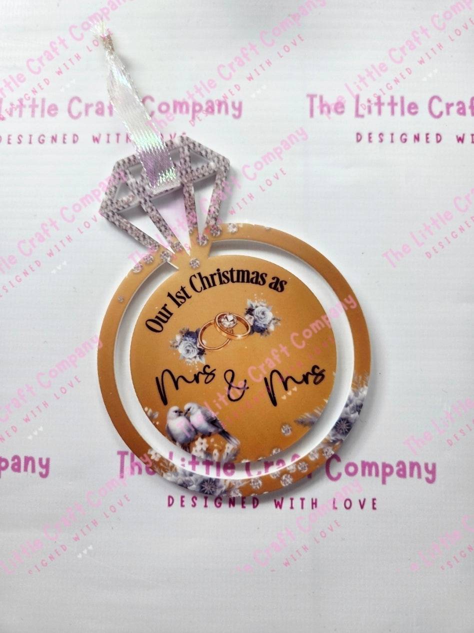 Personalised Our First Christmas Ring Decoration