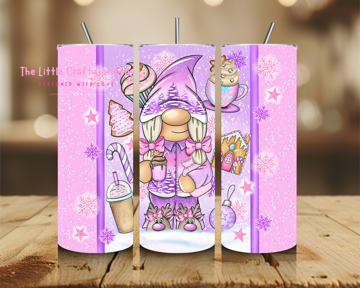 Pink & Purple Christmas Gonk Tumbler