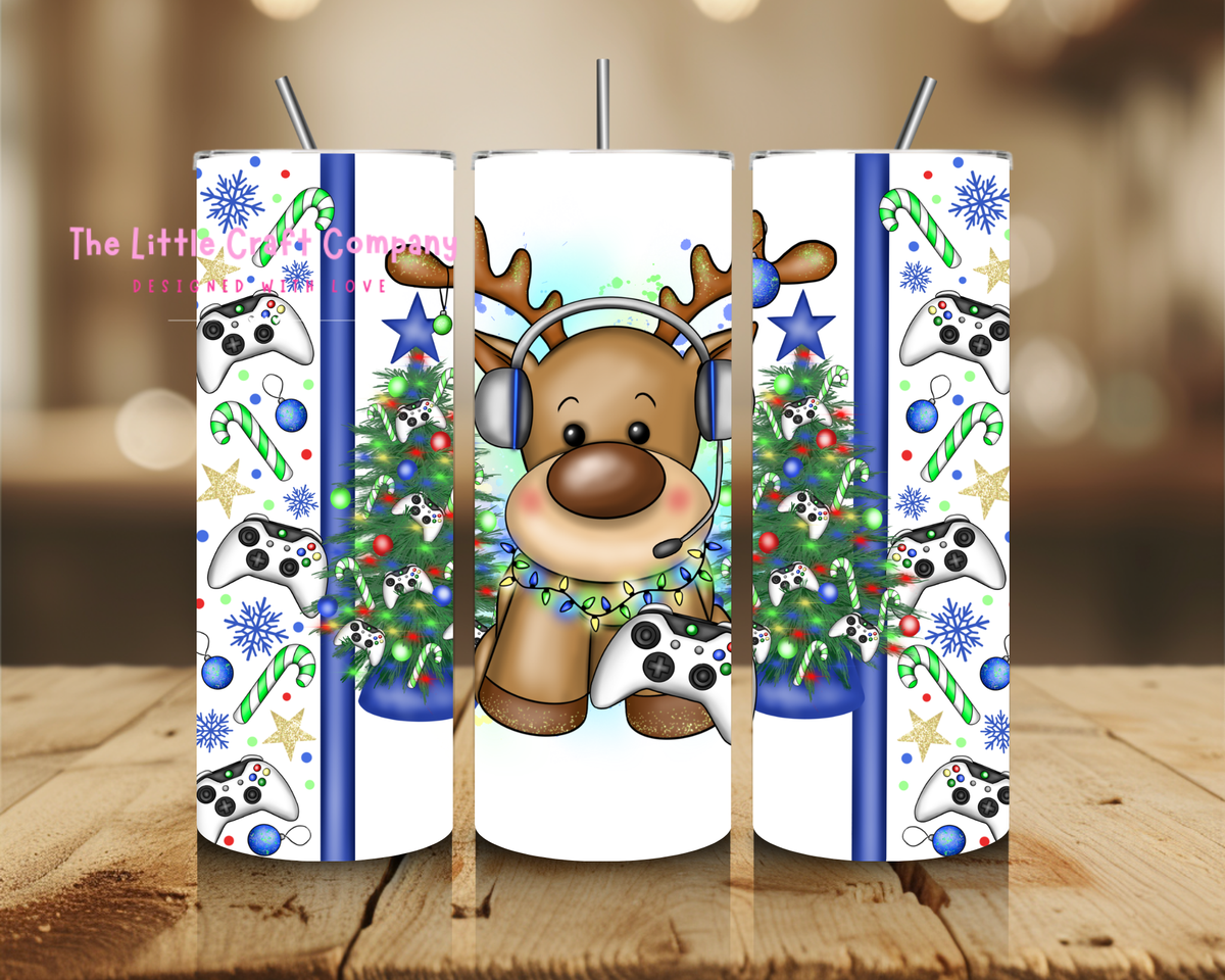 Gaming Reindeer Christmas Tumbler