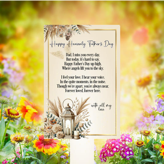 Happy Heavenly Father’s Day – Neutral Lantern Memorial Marker