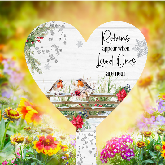 Robins Appear – Heart Memorial Marker