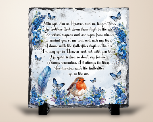 Robins, Feathers & Butterflies – Memorial Slate