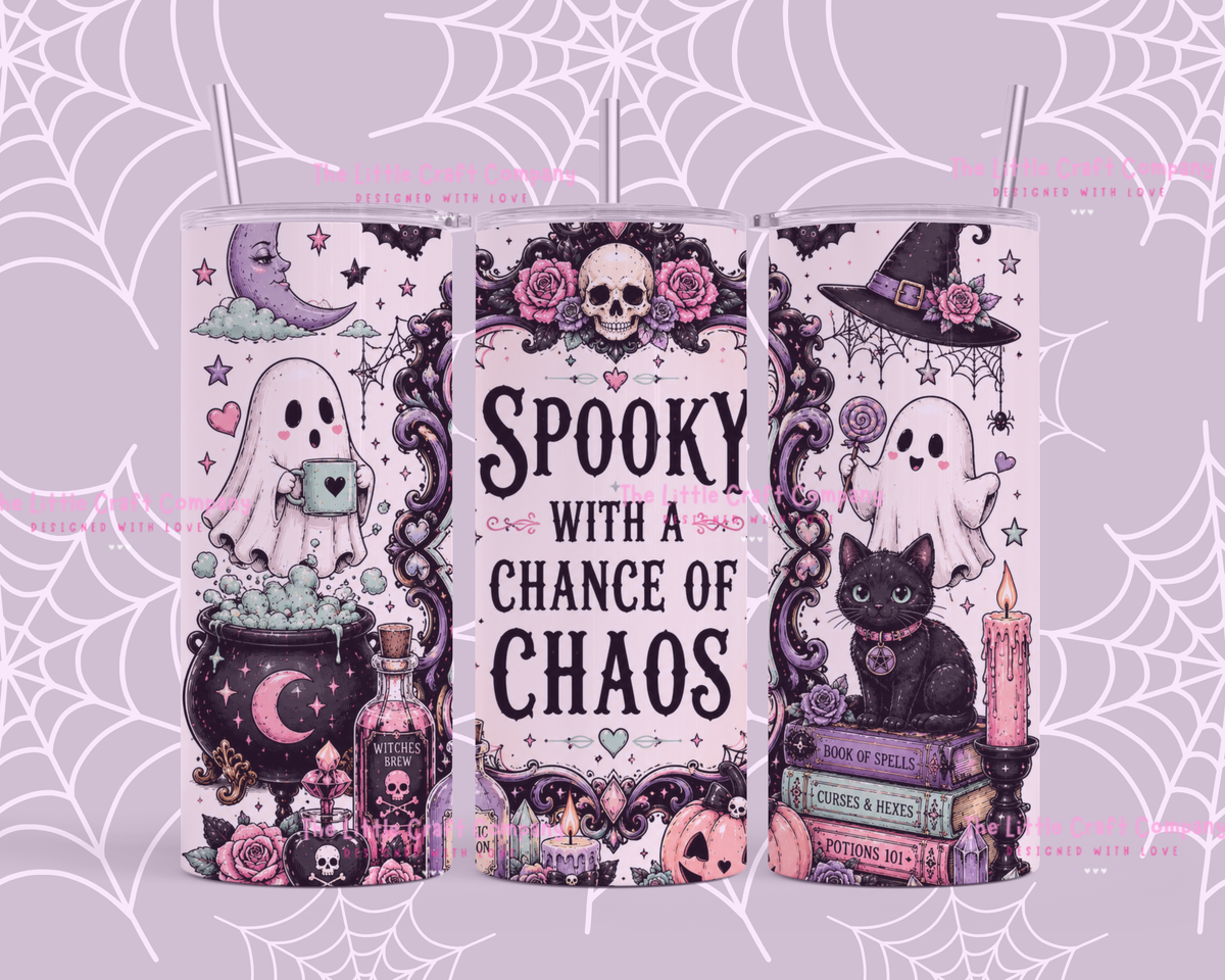 Spooky With A Chance Of Chaos Halloween Tumbler