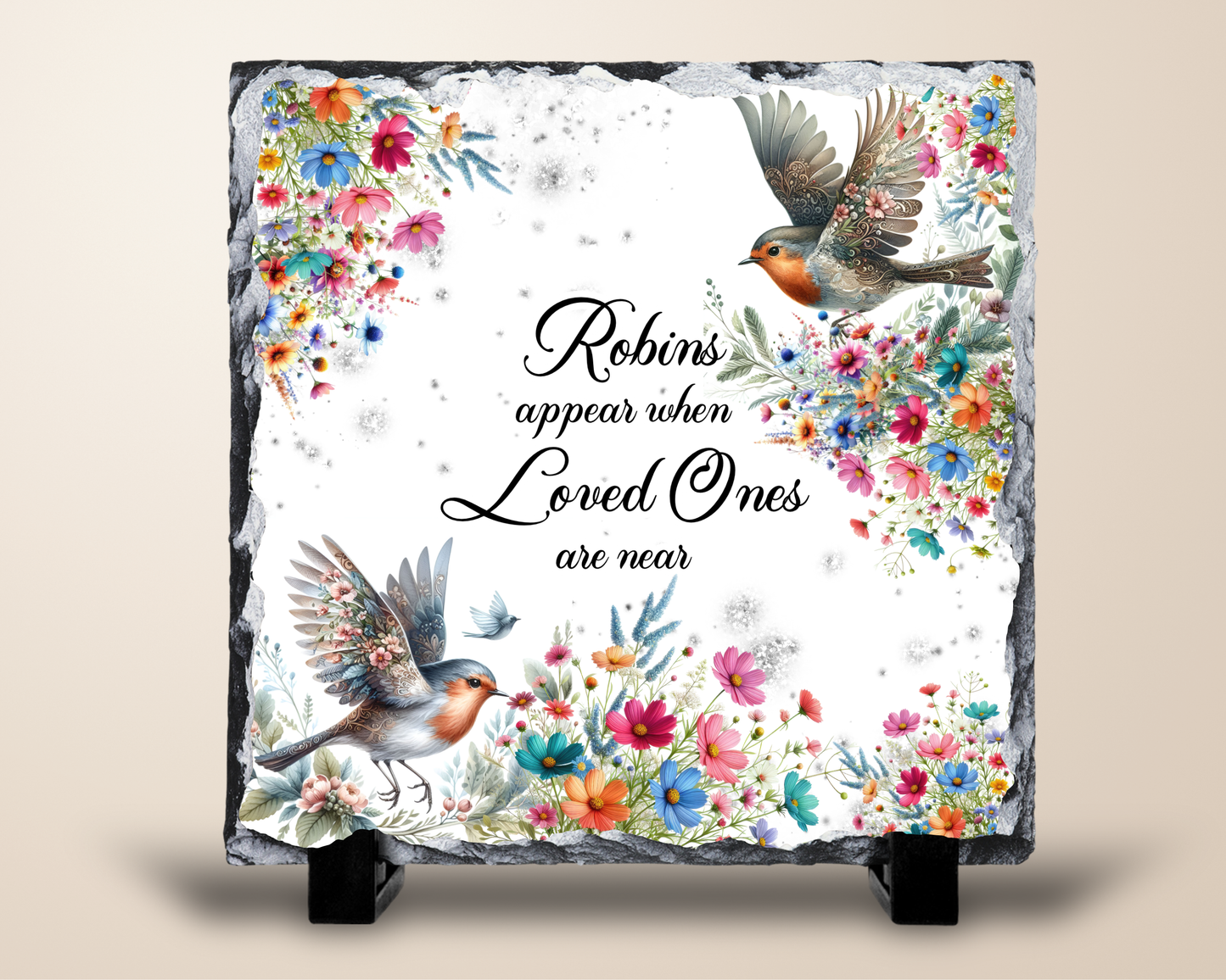 Robins Appear When Loved Ones Are Near – Memorial Slate