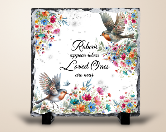 Robins Appear When Loved Ones Are Near – Memorial Slate