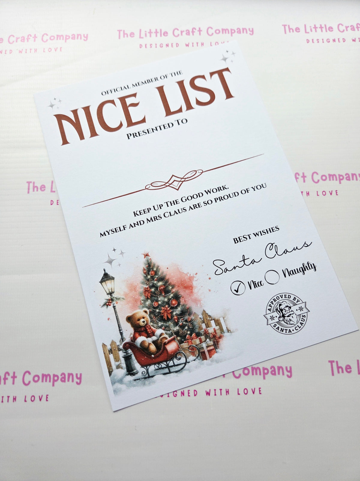 Personalised Official Nice List Certificate