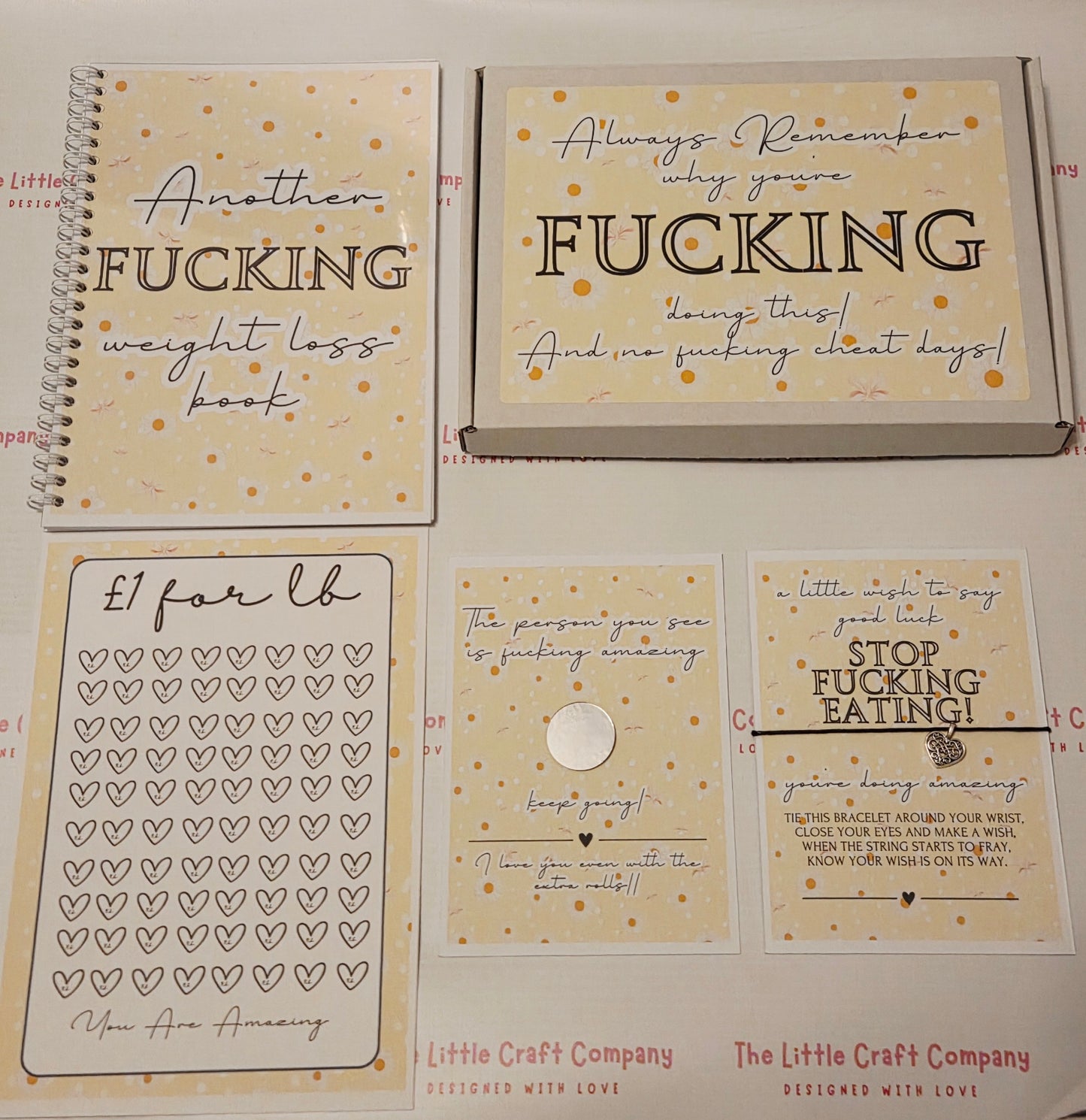 Weight Loss Motivation Gift Box | Weight Loss Tracker Journal & Wish Bracelet Gift Set