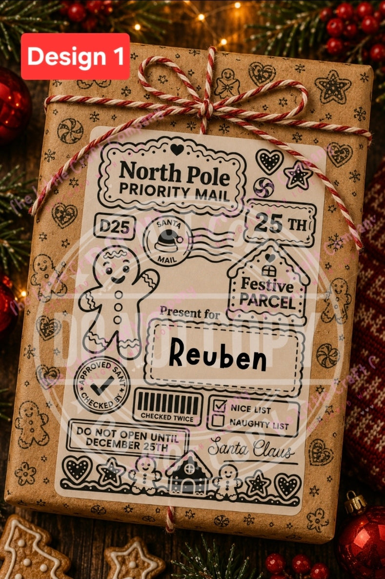 Personalised North Pole Christmas Gift Labels