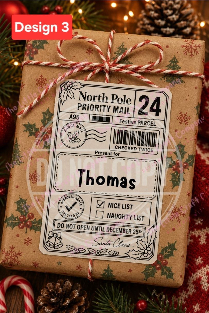 Personalised North Pole Christmas Gift Labels