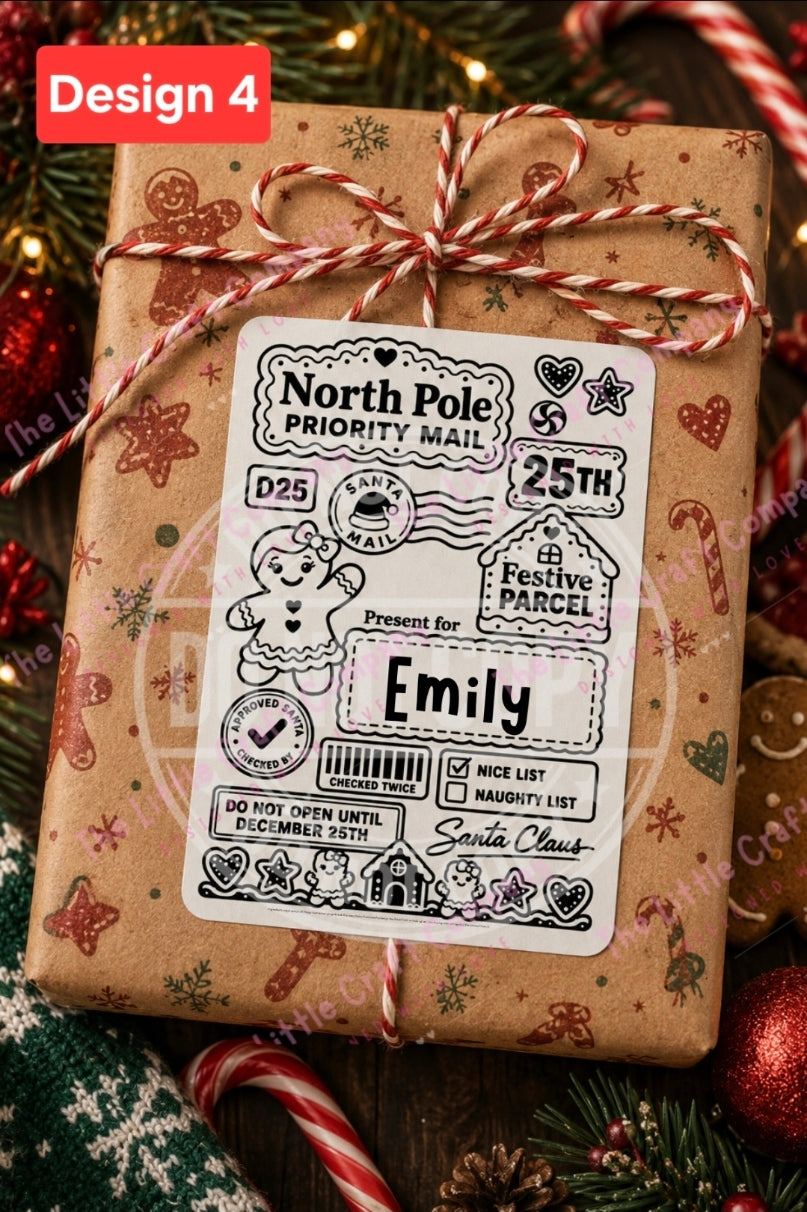 Personalised North Pole Christmas Gift Labels