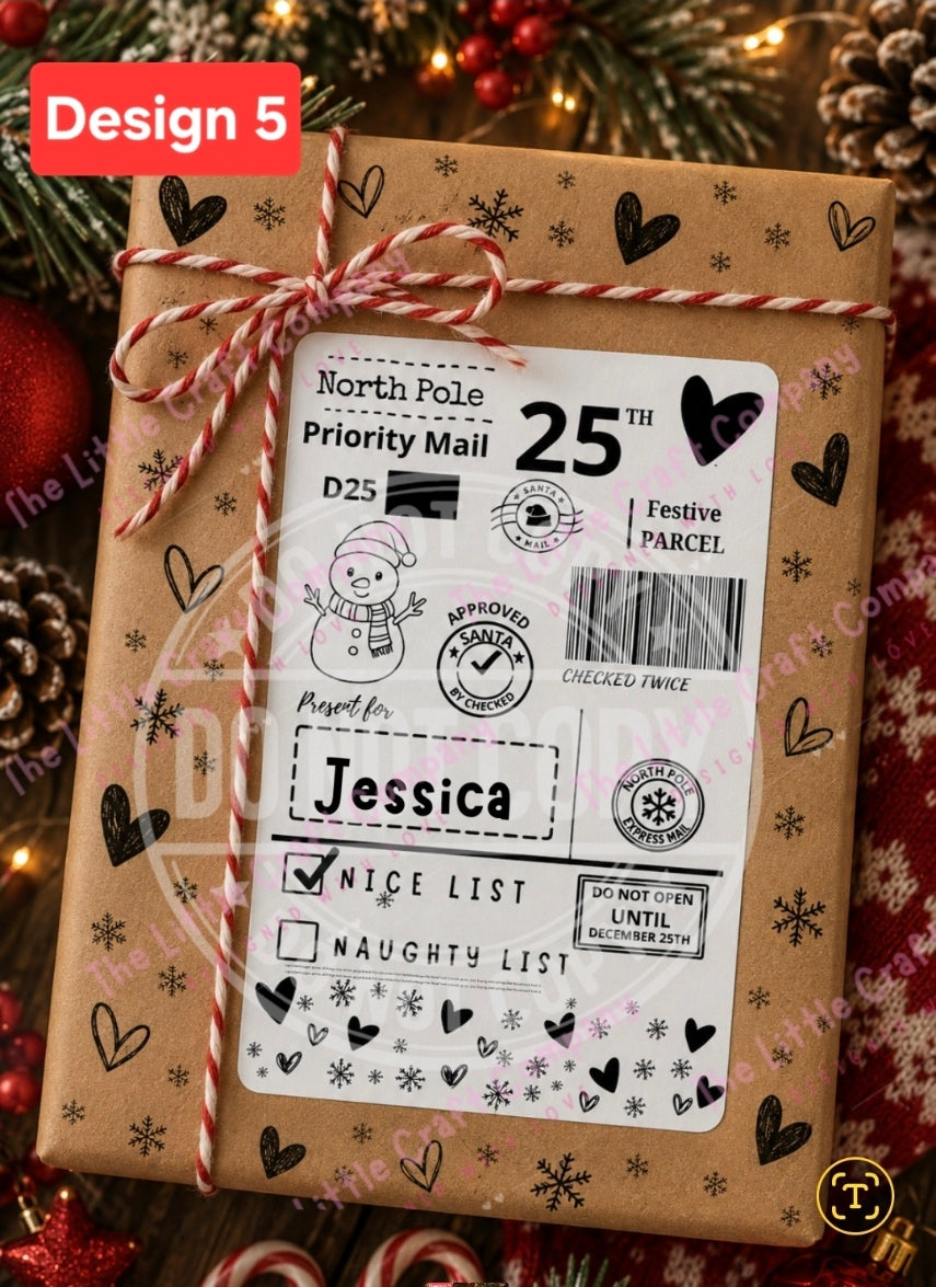 Personalised North Pole Christmas Gift Labels