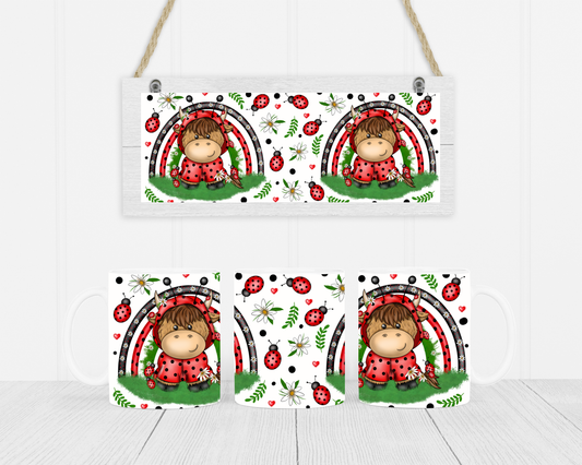 Ladybird Highland Cow Mug