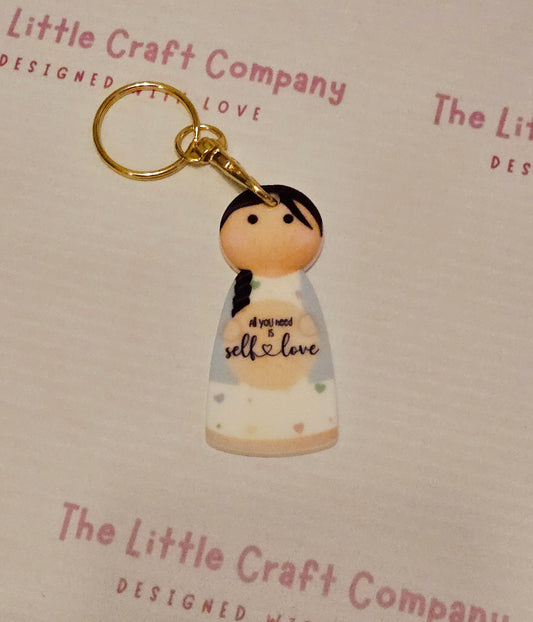 Self Love Peg Doll Keyring