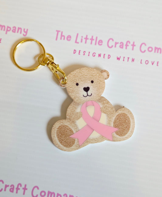 Ribbon Awareness Bear Keyring