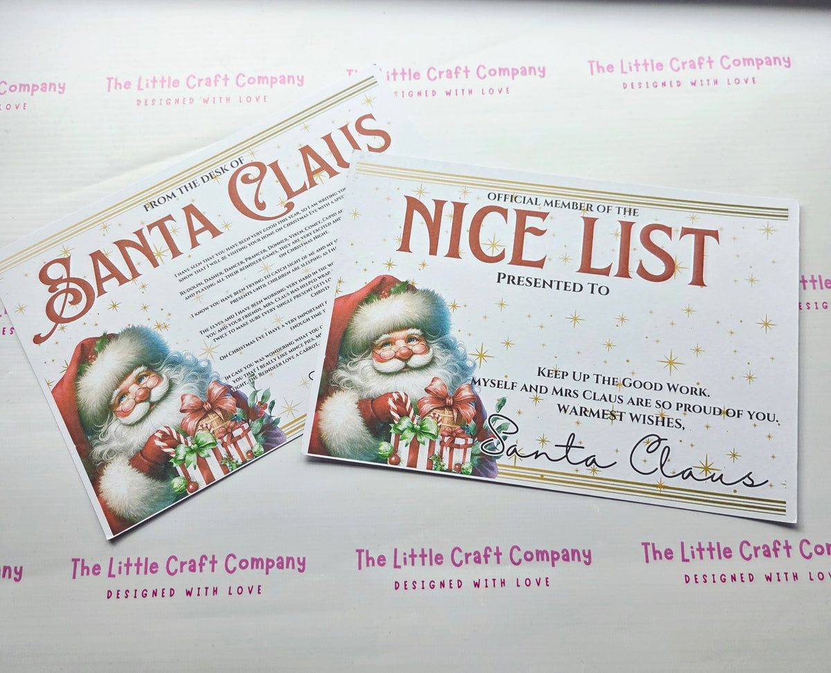 Personalised Santa Nice List Letter & Certificate
