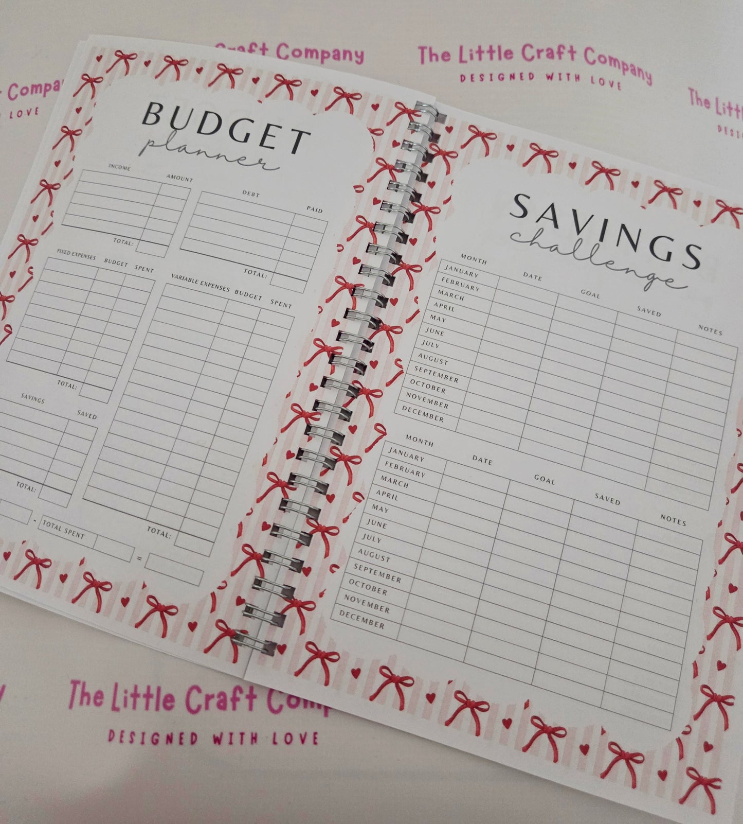 Savings & Budgeting Book - Bow Design