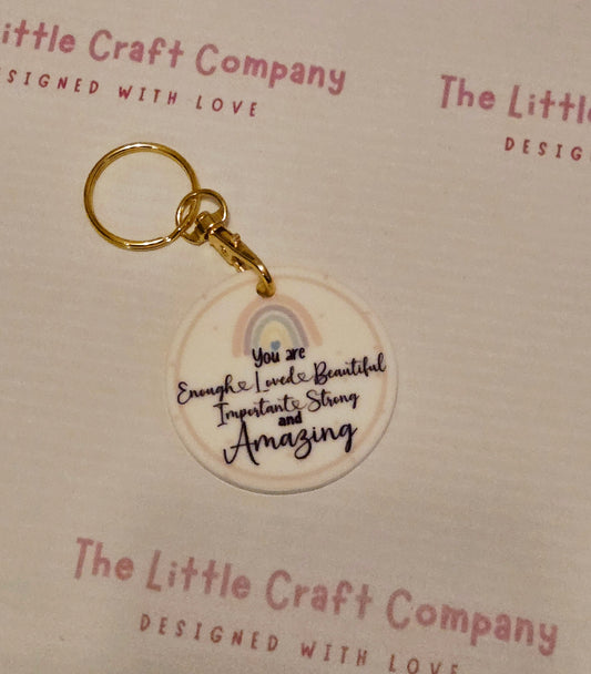 You Are Enough Affirmation Keyring