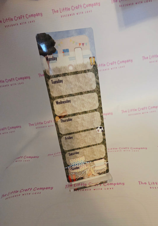 Camping Theme Weekly Wipeable Planner Stand - SALE ITEM