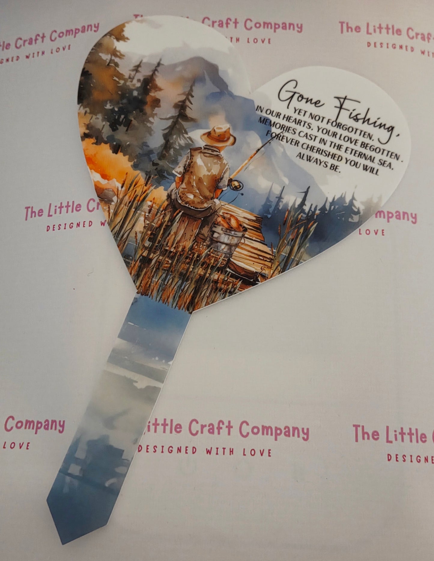 Gone Fishing Memorial Garden Stake - SALE ITEM