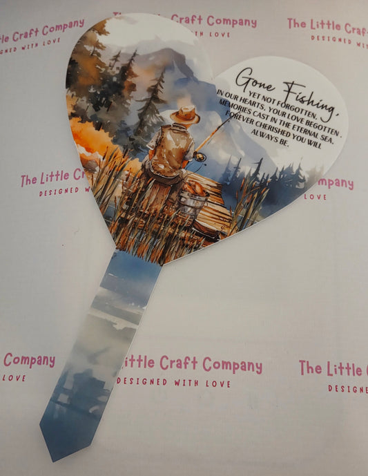 Gone Fishing Memorial Garden Stake - SALE ITEM