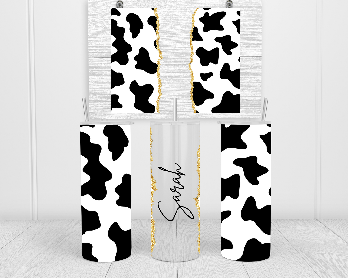 Personalised Cow Print Tumbler