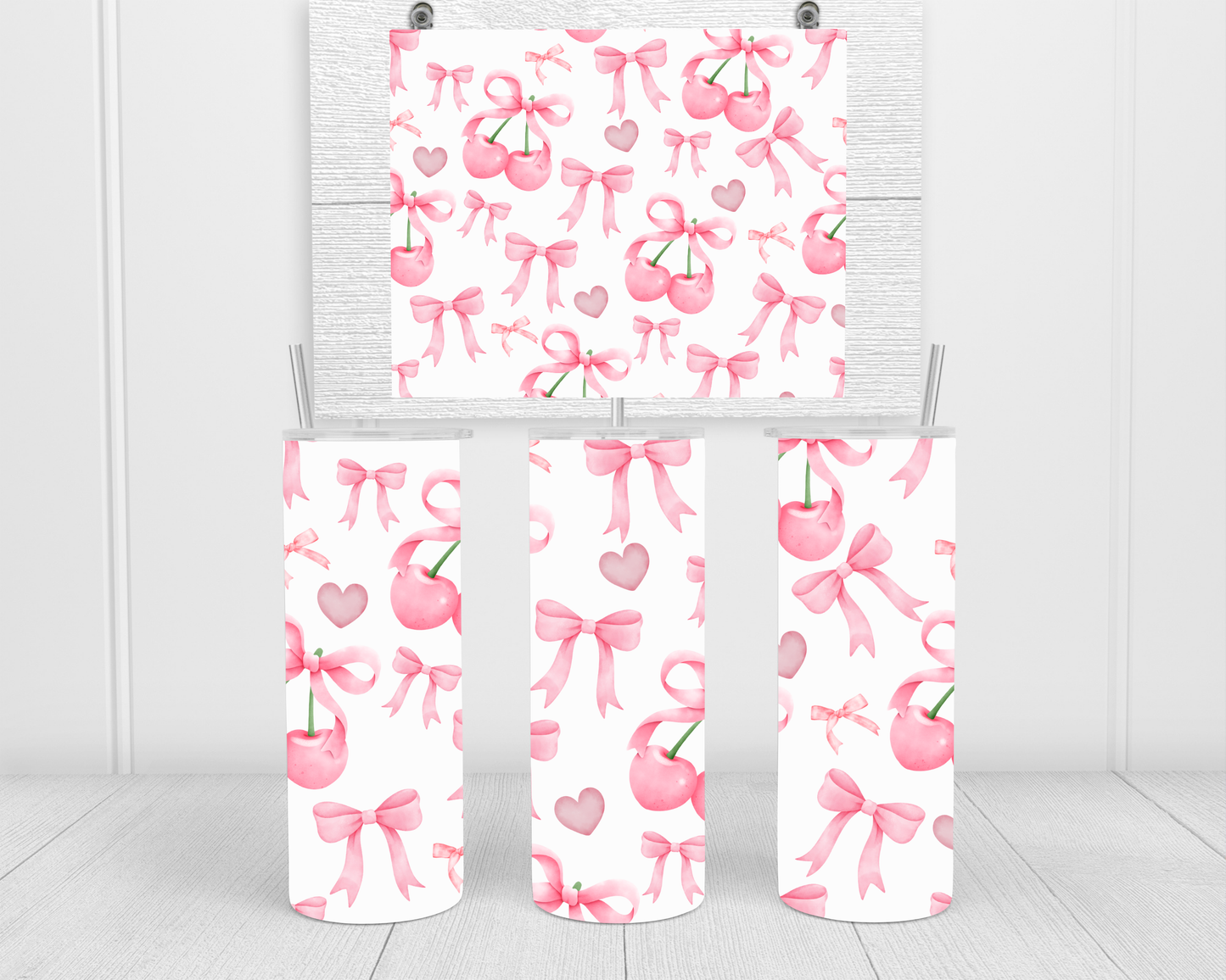 Pink Bows & Cherries Tumbler