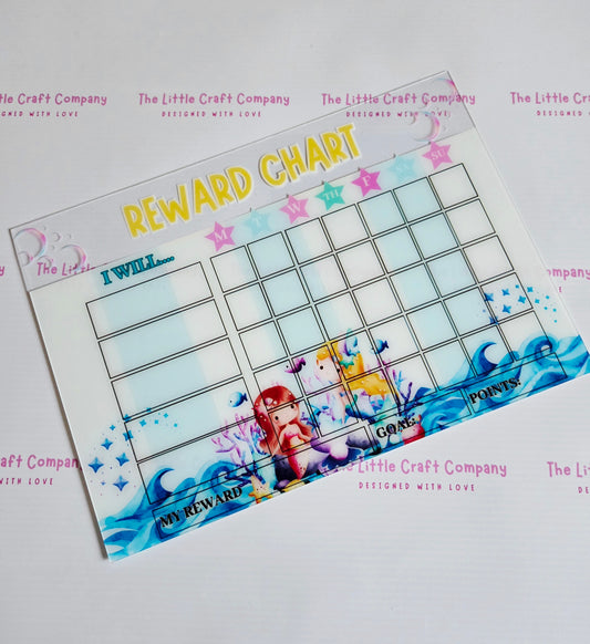 Reward Chart – Wipeable Acrylic (Ocean Theme) - SALE ITEM